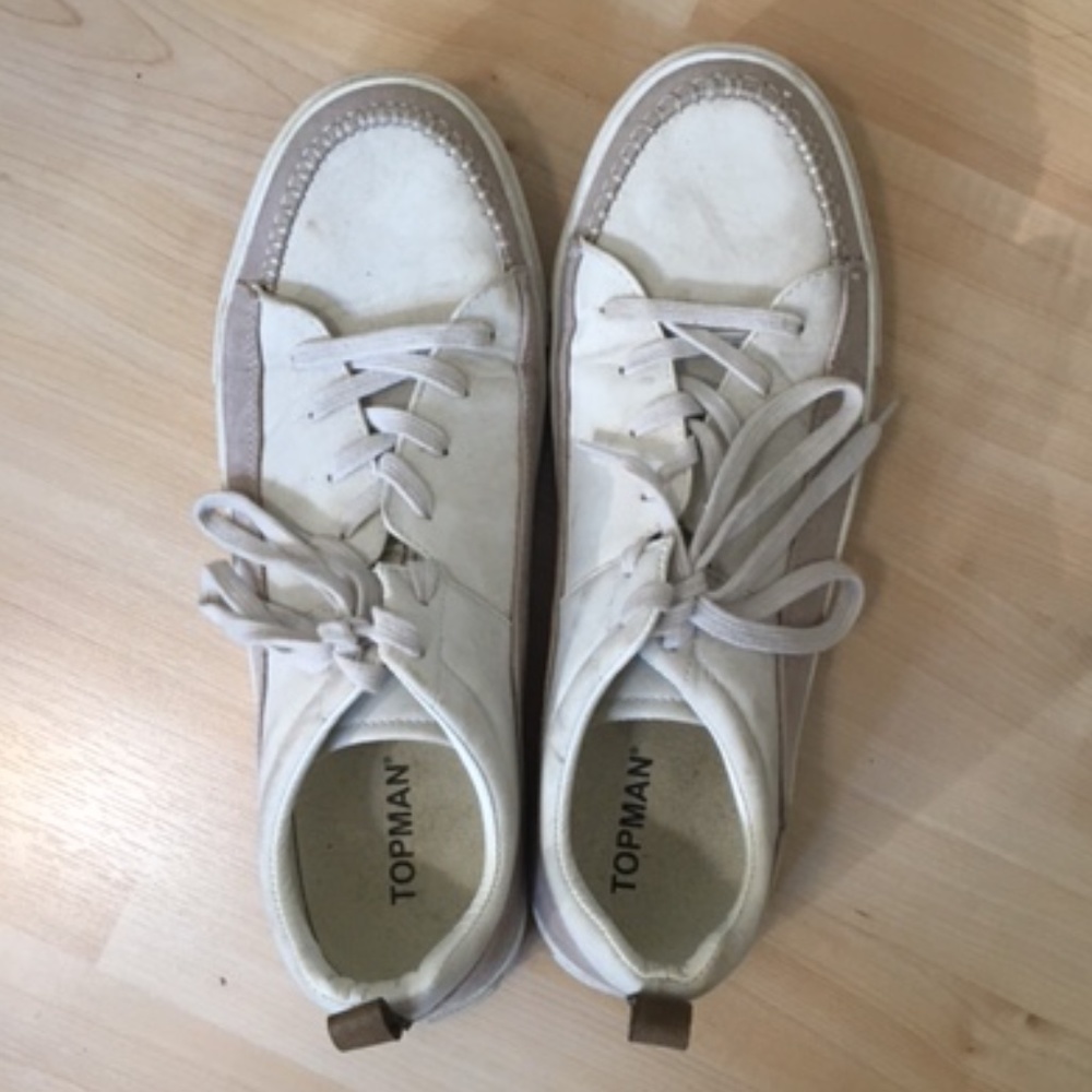 Topman white and tan casual shoes/runners/sneakers
